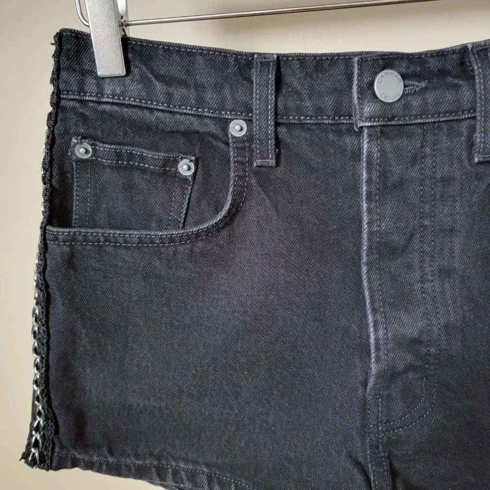 Carmar Titania High Rise Black Denim Jean Chain Shorts - Picture 3 of 16